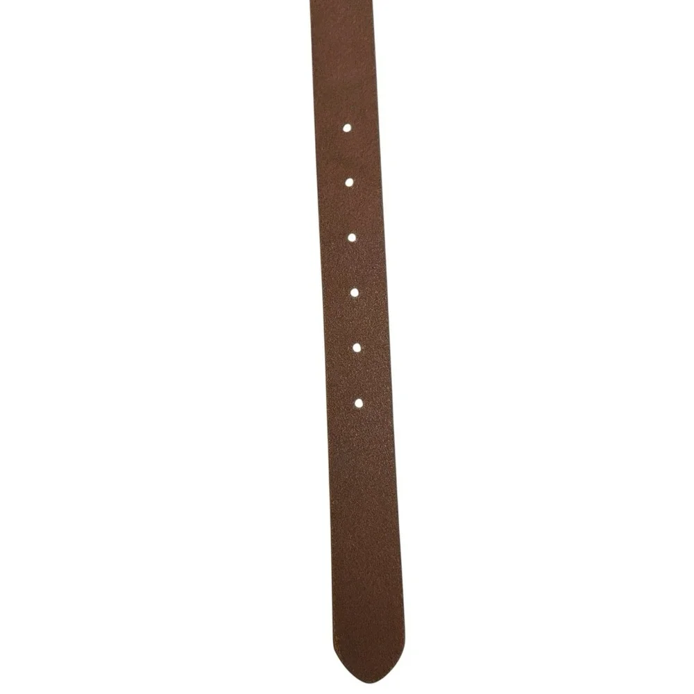 Lucky Brand Women’s Medium Golden Floral Embroidered 100% Leather Brown Belt NWT